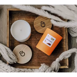 AVA & MAY CA-SI-180 bougie en cire Cylindre Orange Orange, Blanc, Bois 1 pièce(s)