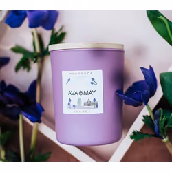 AVA & MAY CA-PR-180 bougie en cire Cylindre Lavande Lavande, Blanc, Bois 1 pièce(s)
