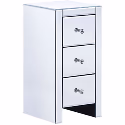 Pratico tavolino da notte con 3 cassetti. Un tocco glamour per un arredamento moderno e contemporaneo. Questo comodino con 3 ...