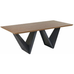 Beliani - Tavolo da Pranzo Piano mdf Legno Scuro Gambe Metallo Nero 200 x 100 cm Sintra