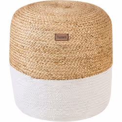 Poggiapiedi cilindrico in cotone bianco. Se stai cercando un accento boho per ravvivare i tuoi interni, questo grazioso pouf ...