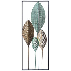 Beliani - Decorazione da Parete Foglie in Metallo Multicolore Stile Moderno Platinum
