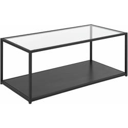 Tavolino in vetro e metallo nero Medora
