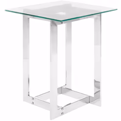 Tavolino moderno con piano in vetro e struttura in metallo. Un tavolo che unisce minimalismo e glam e si fonde perfettamente  ...