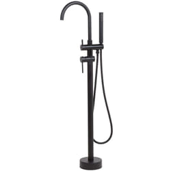 Miscelatore per Vasca Freestanding Cromo Nero Opaco Stile Moderno 119 cm Tugela