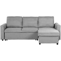 Divano letto angolare in tessuto grigio chiaro versione sinistra Nesna