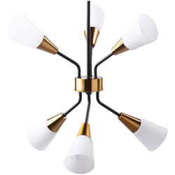 Lampadario a 6 punti luce in metallo bianco/oro Aroyo VI