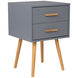 Comodino a 2 cassetti grigio Alabama