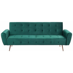 Divano letto in velluto verde Selnes