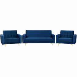 Divano suite sei posti blu scuro. Rinnova la casa con questo set da soggiorno di altissima qualità. Composto da un divano a 3 ...