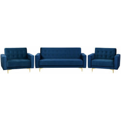 Set di divani in velluto blu navy Aberdeen