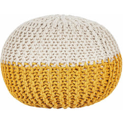 Pouf giallo / beige 50 x 35 cm Conrad
