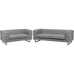 Beliani - Set divani 5 posti colore grigio chiaro Vissland