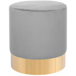 Pouf in velluto grigio Sophia