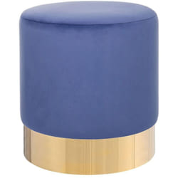 Pouf in velluto blu Sophia