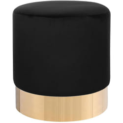 Pouf in velluto nero Sophia