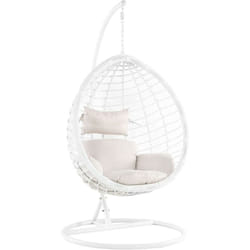 Beliani - Poltrona sospesa in rattan bianco con piedistallo Fano