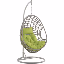 Poltrona sospesa in rattan taupè. Questa sedia sospesa a uovo combina perfettamente stile vintage e design moderno. Realizzat ...