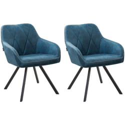 Coppia di 2 sedie in tessuto blu Monee