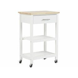 Carrello cucina bianco legno di pino e mdf Hiuma