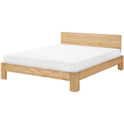 Letto Legno di Pino Marrone con Rete a Doghe Minimalista 160 x 200 cm Royan