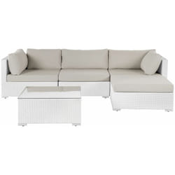 Divano da giardino in rattan bianco sano Sano