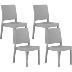 Beliani - Set di 4 Sedie da Giardino in Simil Rattan Grigio Chiaro Fossano