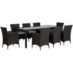 Set da Giardino in Polirattan per 8 Persone Marrone Scuro Italy
