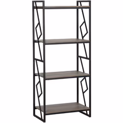 Originale scaffale in stile industriale a 4 ripiani. Una libreria a 4 ripiani caratterizzata da una struttura in metallo a zi ...