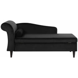 Chaise longue in velluto nero Luiro