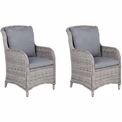 Set di 2 sedie da giardino in rattan. Rinnova ogni spazio esterno con questo set di 2 sedie da giardino in rattan sintetico d ...