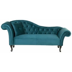 Beliani - Chaise longue versione sinistra velluto verde acqua Lattes