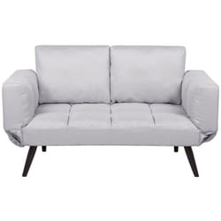 Beliani - Divano letto con rivestimento grigio chiaro Brekke