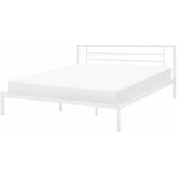 Letto in metallo bianco con rete a doghe 180 x 200 cm Cusset