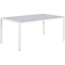 Tavolo da Giardino Piano Vetro Temperato Struttura Alluminio 160 x 90 cm Catania