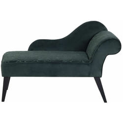 Beliani - Chaise Longue in Velluto Verde Scuro Fantasia a Foglie Versione Destra Biarritz