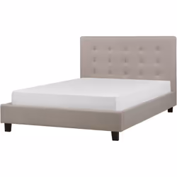 Letto imbottito a una piazza e mezza. Porta l'eleganza in camera da letto con questo letto con rete a doghe. Realizzato in du ...