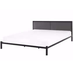 Letto industriale con testiera in tessuto. Questo letto con rete a doghe dal design minimalista è la scelta ideale per camere ...