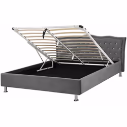 Elegante letto alla moda in velluto dalle sfumature grigio scure con pratico contenitore. Rendi la stanza da letto ancora più ...