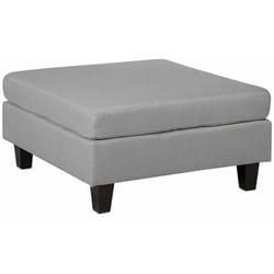 Ottomama in tessuto grigio chiaro Fevik
