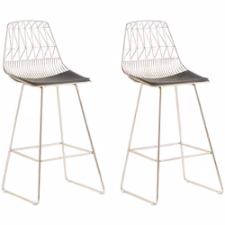 Set di 2 moderni sgabelli da bar in acciaio dallo stile moderno. Dona tocco speciale con queste sedie alte dallo schienale cu ...
