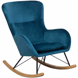 Sedia a dondolo moderna in velluto. Fusione perfetta tra comfort e stile, questa sedia a dondolo di ispirazione glam è la sce ...