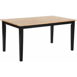 Beliani - Tavolo da Pranzo Legno di Gomma Marrone Chiaro Gambe Nere 90 x 150 cm Georgia
