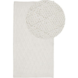 Beliani - Tappeto Fatto a Mano MIsto Lana 80 x 150 cm Bianco Sporco Erzin