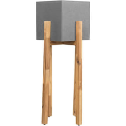 Fioriera in Cemento Sintetico Grigio Base in Legno Quadrata 30 x 30 cm Drimos