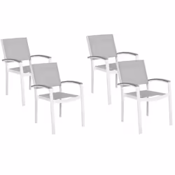 Set di 4 moderne sedie in alluminio da esterno. Questo funzionale set di sedie da esterno, è la scelta ideale per godere a pi ...