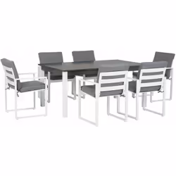 Set di 6 sedie da pranzo in alluminio per esterno. Questo funzionale set da pranzo da esterno, è la scelta ideale per godere ...