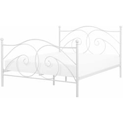 Letto in Metallo Bianco a Doghe con Decorazioni Sinuose 160 x 200 cm Dinard