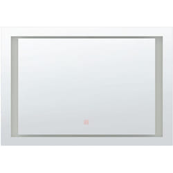 Beliani - Specchio da Bagno Moderno Rettangolare con Luci led 60 x 80 cm Argento Eyre