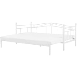 Letto Metallo Bianco Allungabile Rete a Doghe Classico 90 - 180 x 200 cm Tulle